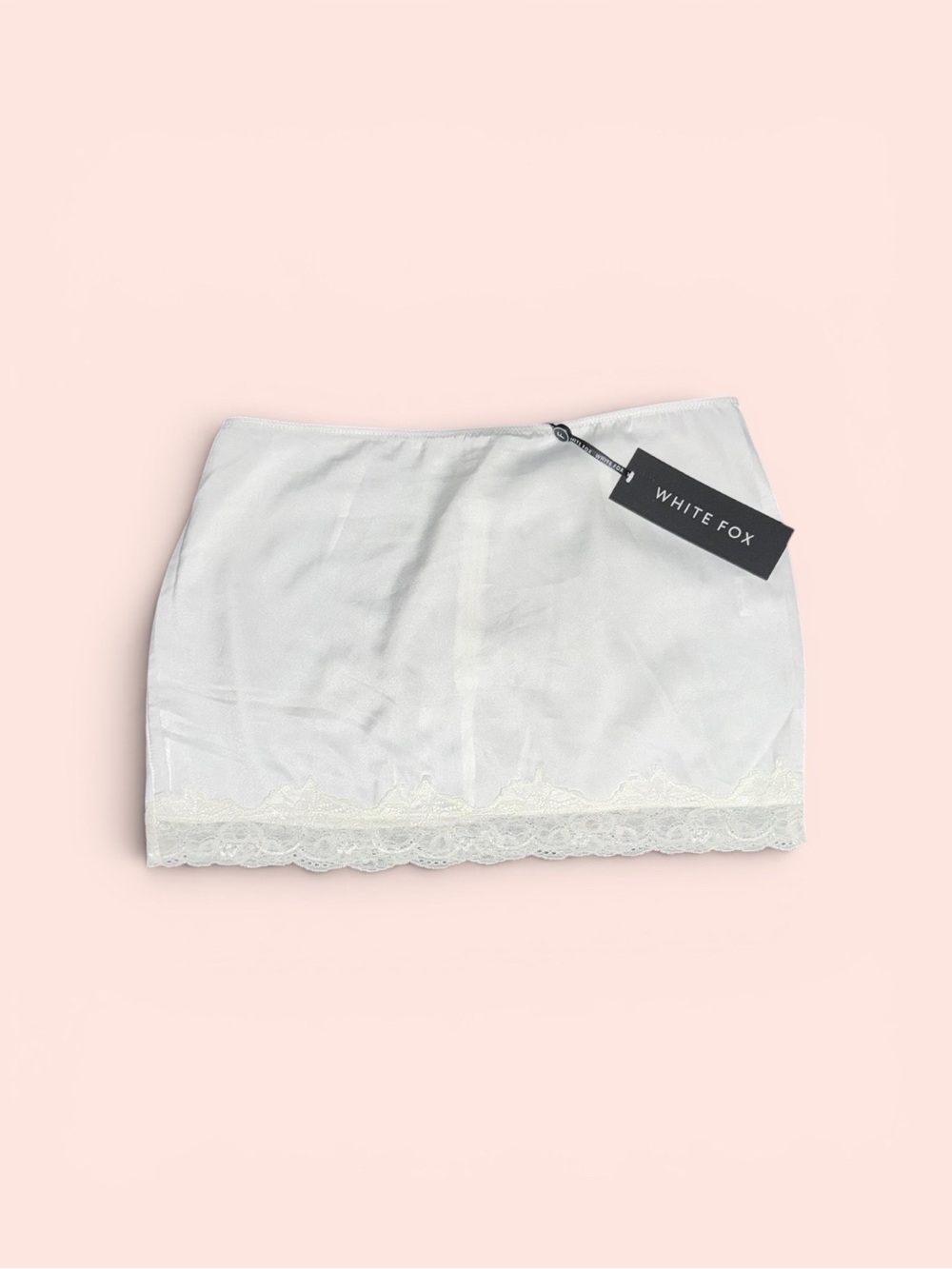 NWT White Fox Boutique White Lace Trim Mini Skirt